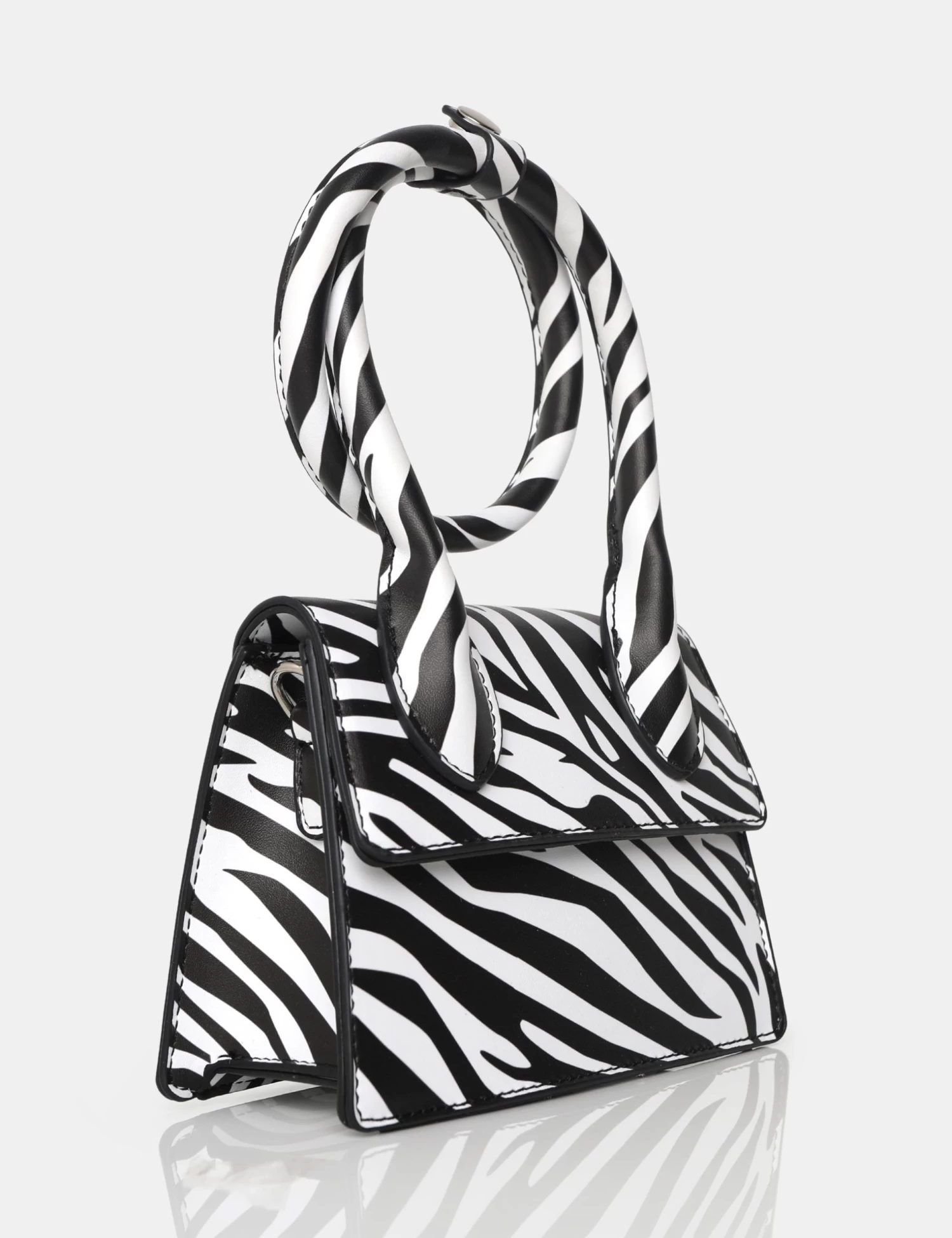 The Milan Zebra Print Monochrome Pu Crossbody Mini Bag 2 The Milan Zebra Print Monochrome Pu Crossbody Mini Bag - Image 2