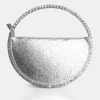 The Alessia Metallic Sliver Circle Diamante Mini Grab Bag