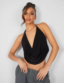 Cowl Neck Crop Top Black -Chic Step Shop 1 c4c64885 a88b 4742 ac8b 054fb107ec3c