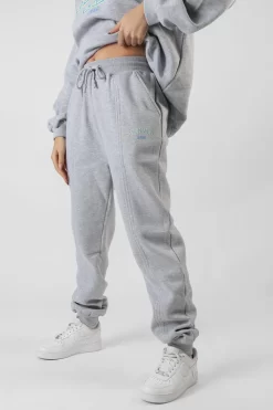 Oversized Fit Denver Print Seam Detail Joggers Grey -Chic Step Shop 24.11 506