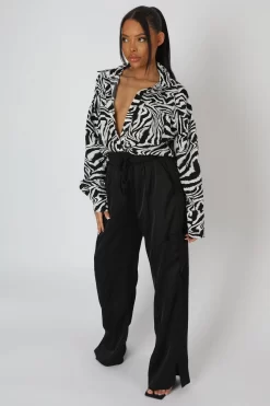 Psychedelic Printed Oversized Shirt Monochrome -Chic Step Shop 27.04 125 scaled