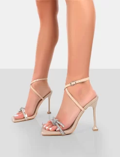Glitter Nude Wrap Around Diamante Bow Square Toe Heels -Chic Step Shop 276020242 3133795663498870 2357085434610135269 n