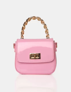 The Bridgerton Baby Pink Patenet Mini Bag