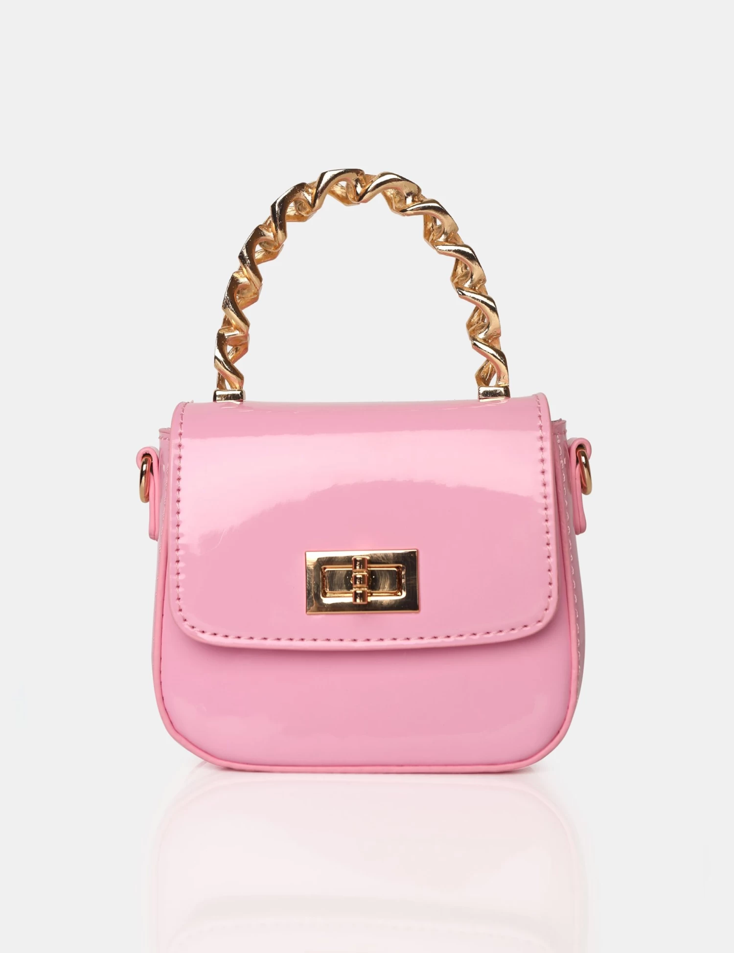 The Bridgerton Baby Pink Patenet Mini Bag 1 The Bridgerton Baby Pink Patenet Mini Bag