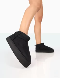 Shorty Black Faux Suede Ultra Mini Chunky Ankle Boot -Chic Step Shop 2 dfd95279 a5c7 43c1 ad3f aba95ce8f48b