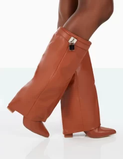 Echo Tan Grain Pu Pointed Toe Knee High Block Boots 7 Echo Tan Grain Pu Pointed Toe Knee High Block Boots -Chic Step Shop 31.08PDECOM0706 9d4ac9a8 e75d 41ab a877 95d4cf950075