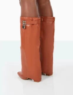 Echo Tan Grain Pu Pointed Toe Knee High Block Boots 6 Echo Tan Grain Pu Pointed Toe Knee High Block Boots -Chic Step Shop 31.08PDECOM0708 fd689d54 8578 44f9 a3c5 3bf54fcf6034