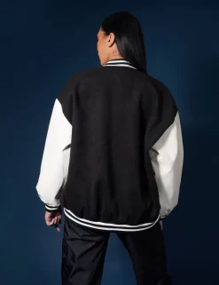 Oversized Varsity Jacket Black -Chic Step Shop 33333284 scaled