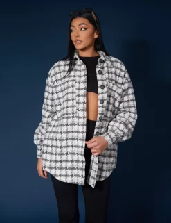 Oversized Houndstooth Shacket Grey -Chic Step Shop 33333386 scaled