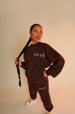 New York Oversized Sweatshirt Chocolate