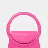 The Top Handle Bright Pink Pu Circlur Handle Grab Bag