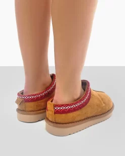 Tamsin Tan Brown Faux Suede Red Embroidered Slipper Boots -Chic Step Shop 3 d02a7450 dd29 4ccd a50f b10f9522d6a0