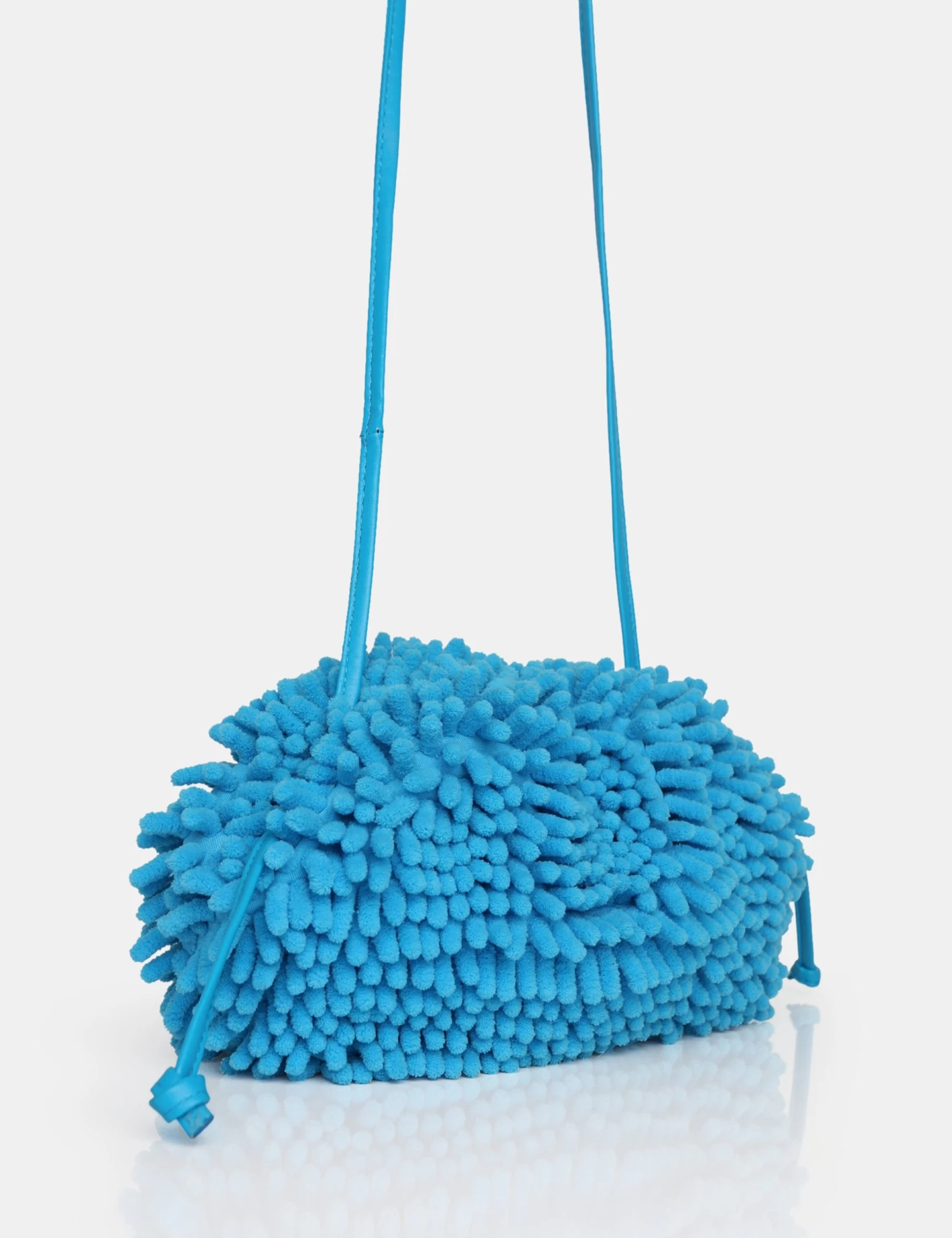 The Ausha Blue Chenille Clutch Bag 2 The Ausha Blue Chenille Clutch Bag - Image 2