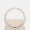The Top Handle Natural Linen Circlur Handle Grab Bag