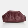 The Project Burgundy Woven Pu Clutch Bags
