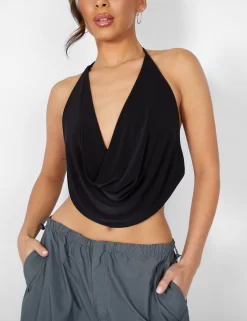 Cowl Neck Crop Top Black -Chic Step Shop 4 b5690e2a 6f7a 48a6 bef7 f9db7203ad38