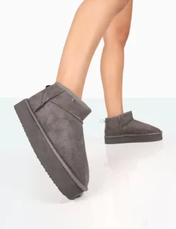 Shorty Grey Faux Suede Ultra Mini Chunky Ankle Boots -Chic Step Shop 4 ce66de2a 239d 4ee4 9af5 72fd742cbdef