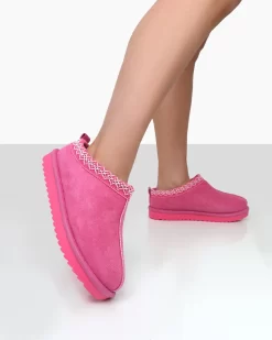 Tamsin Pink Faux Suede Embroidered Slipper Boots -Chic Step Shop 4 e9242214 81a6 44dc a17b c825797381f1