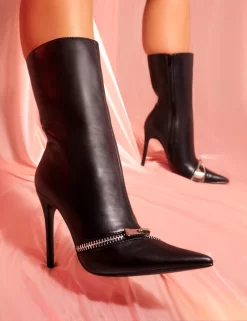 Pitstop Black Pu Zip Detail Pointed Toe Stiletto Heel Ankle Boots 11 Pitstop Black Pu Zip Detail Pointed Toe Stiletto Heel Ankle Boots -Chic Step Shop 5.jpgflip scaled