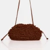 The Ausha Chocolate Chenille Clutch Bag