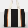 The Maia Black Canvas Beach Tote Bag
