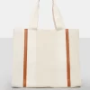 The Maia Ecru Canvas Beach Tote Bag