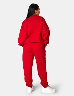 Oversized Columbia Embroidered Slogan 90S Joggers Red -Chic Step Shop 771A0827 b79f3508 f0d1 4ead abff 27b4203c1a08