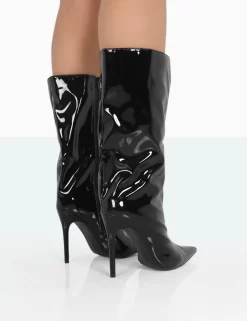 Wanda Black Patent PU Pointed Toe Stiletto Knee High Boots -Chic Step Shop 771A0958 e1c29a88 b30a 4fa7 8749 33367f241649