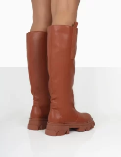 Genius Tabacco Tan Pu Knee High Chunky Sole Boots -Chic Step Shop 771A1109 2bd9a0e6 5443 4261 88c0 a296b825dcd2