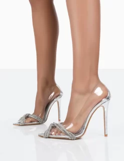 Loxi Wide Fit Silver Metallic Diamante Detail Court Clear Perspex Pointed Stiletto Heels -Chic Step Shop 771A1164 51c94c2c f411 4efc bdd0 5034afecfd12