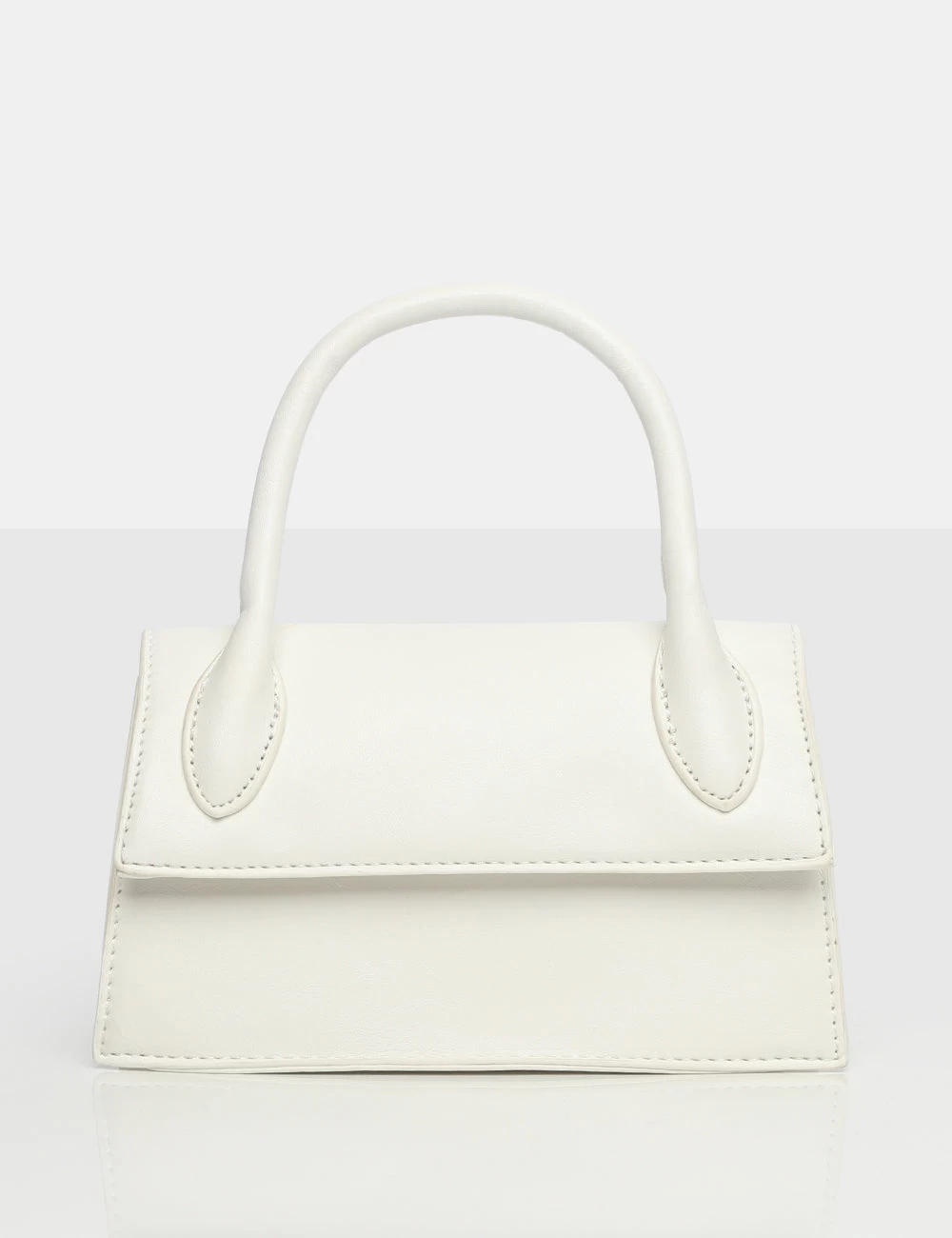 The Hailey White PU One Handle Mini Bag 1 The Hailey White PU One Handle Mini Bag