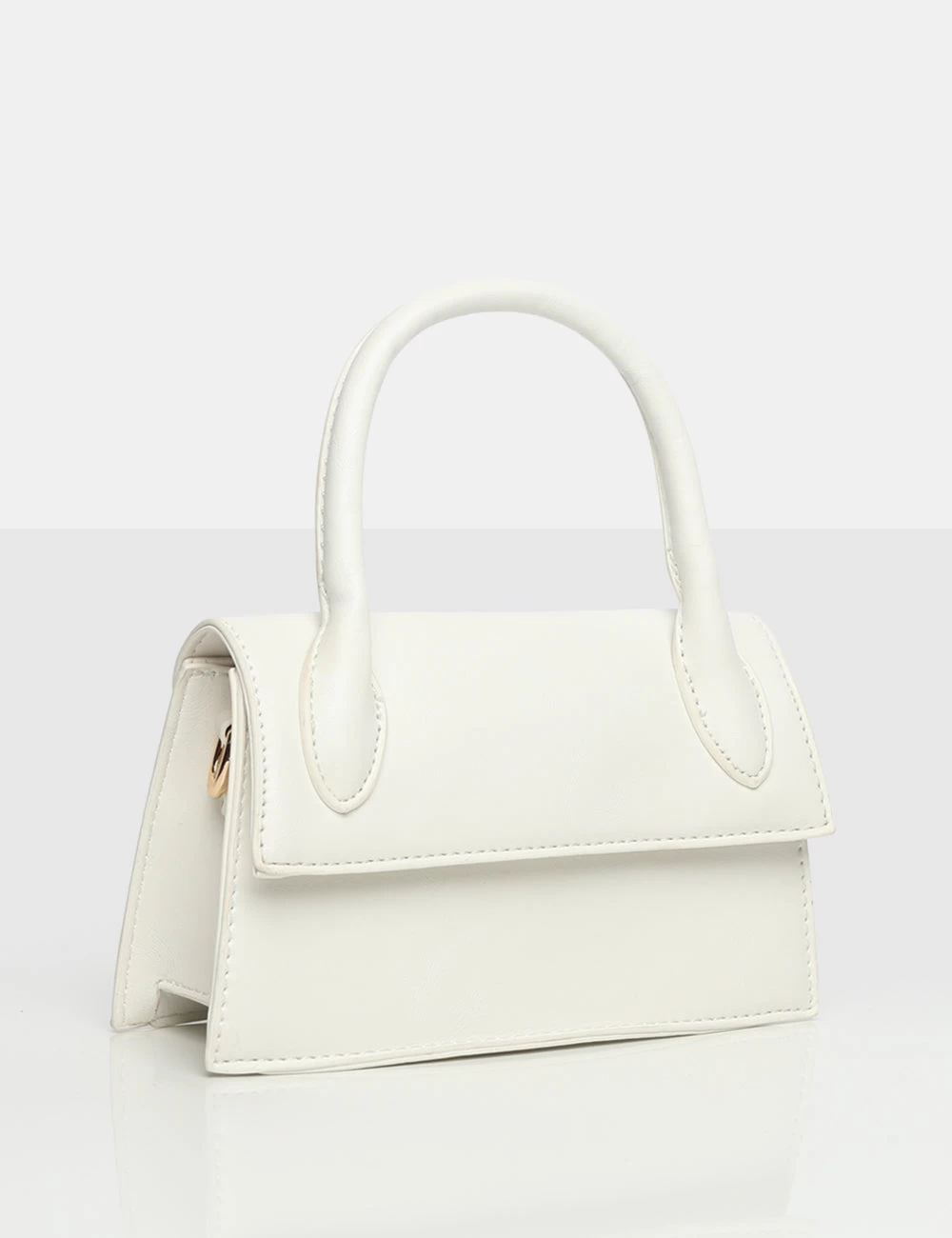 The Hailey White PU One Handle Mini Bag 2 The Hailey White PU One Handle Mini Bag - Image 2