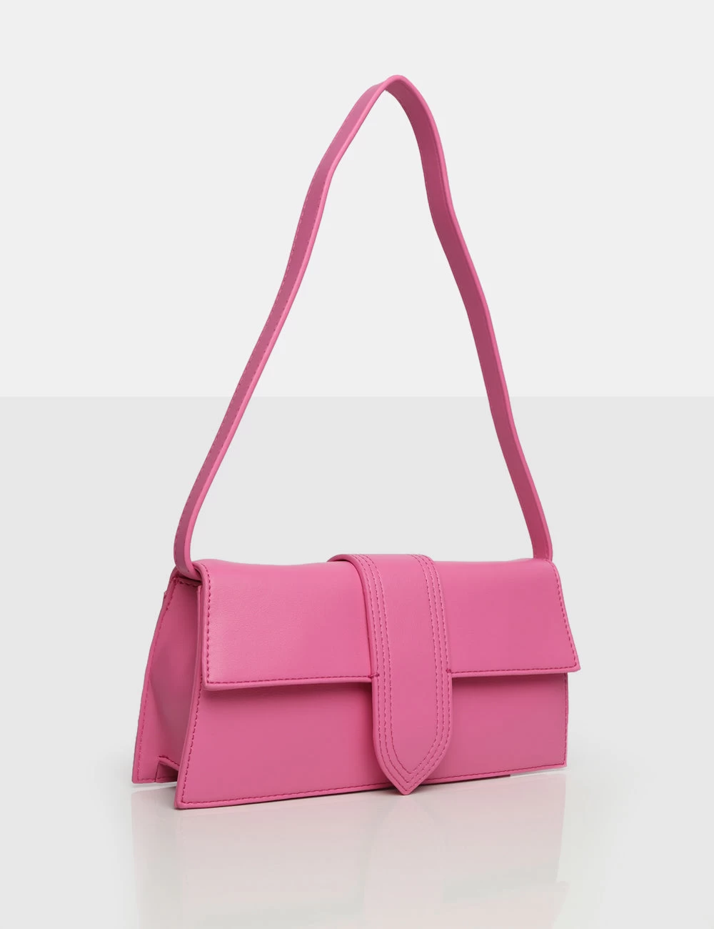The Mani Bright Pink Pu Shoulder Bag 2 The Mani Bright Pink Pu Shoulder Bag - Image 2
