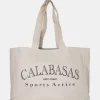The Calabasas Oversized Off White Canvas Tote Bag