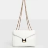 The Kenny White PU Stud Shoulder Bag
