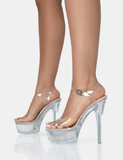 Maxine Nude Perspex Barely There Round Toe Platform Stiletto Heels -Chic Step Shop 771A1638 scaled