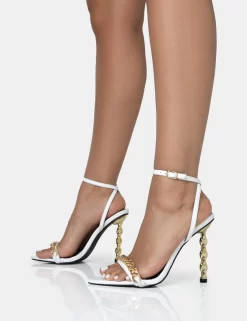 Link Up White Barely There Pointed Toe Stiletto Chain Heels -Chic Step Shop 771A1653 scaled