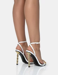 Link Up White Barely There Pointed Toe Stiletto Chain Heels -Chic Step Shop 771A1655 scaled