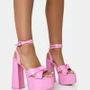 Leo Edition Wide Fit Baby Pink Patent Platform High Heels