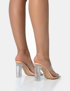 Niamh Nude Patent Double Strap Perspex Block Heel Mules 7 Niamh Nude Patent Double Strap Perspex Block Heel Mules -Chic Step Shop 771A1729 scaled