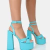 Leo Edition Baby Blue Patent Platform High Heels