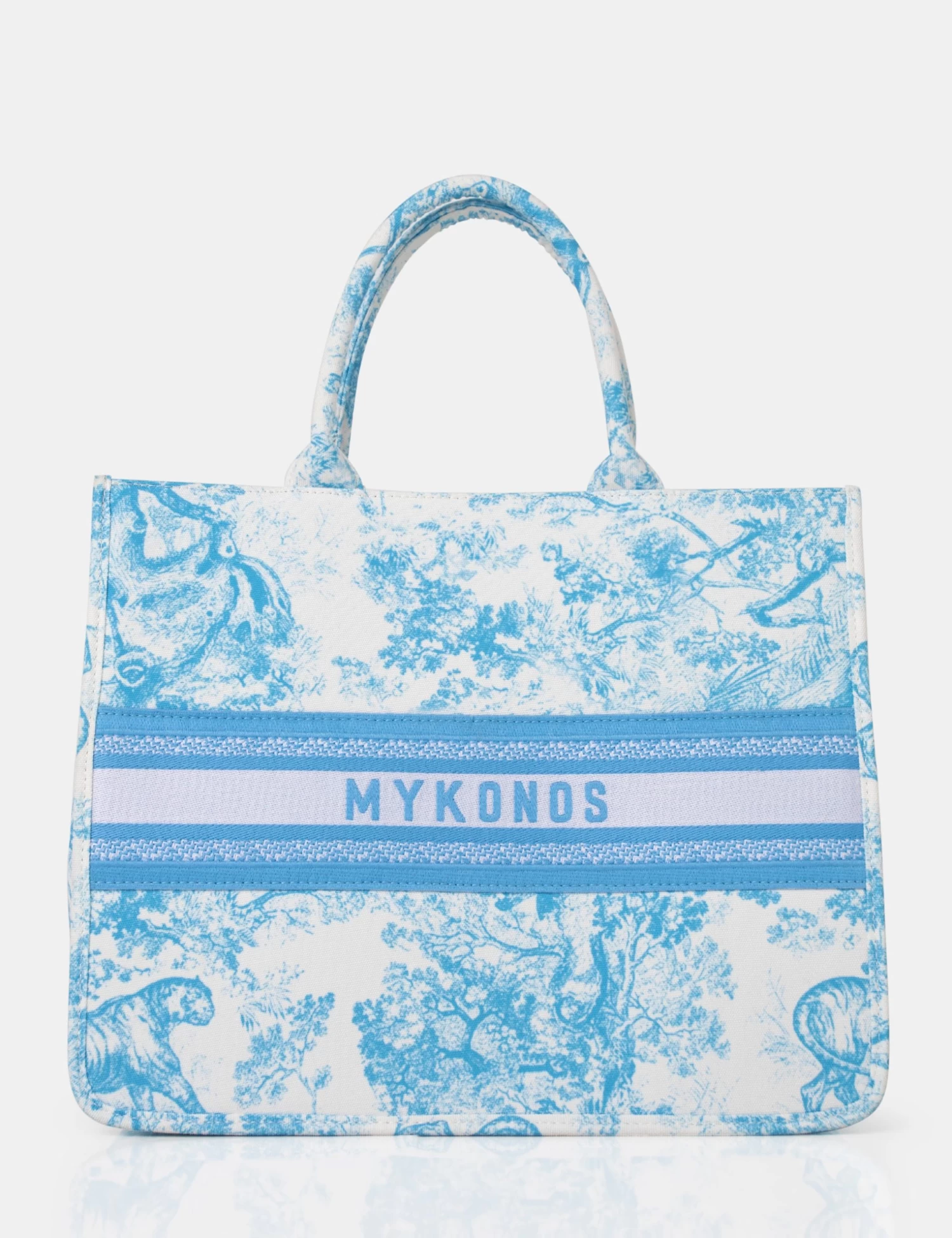 The Mykonos Baby Blue Oversized Canvas Tote Bag 2 The Mykonos Baby Blue Oversized Canvas Tote Bag - Image 2