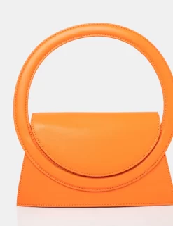 The Top Handle Orange Pu Circlur Handle Grab Bag -Chic Step Shop 771A1909 scaled