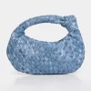 The Blame Denim Woven PU Knot Detail Mini Grab Bag