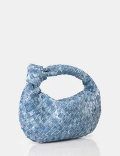The Blame Denim Woven PU Knot Detail Mini Grab Bag -Chic Step Shop 771A1983 scaled