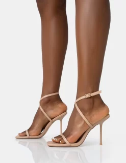 Amy Nude Strappy Barely There Square Toe Stiletto Heels 6 Amy Nude Strappy Barely There Square Toe Stiletto Heels -Chic Step Shop 771A2020 scaled
