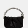 The Aurora Black Pu Diamante Handle Mini Bag