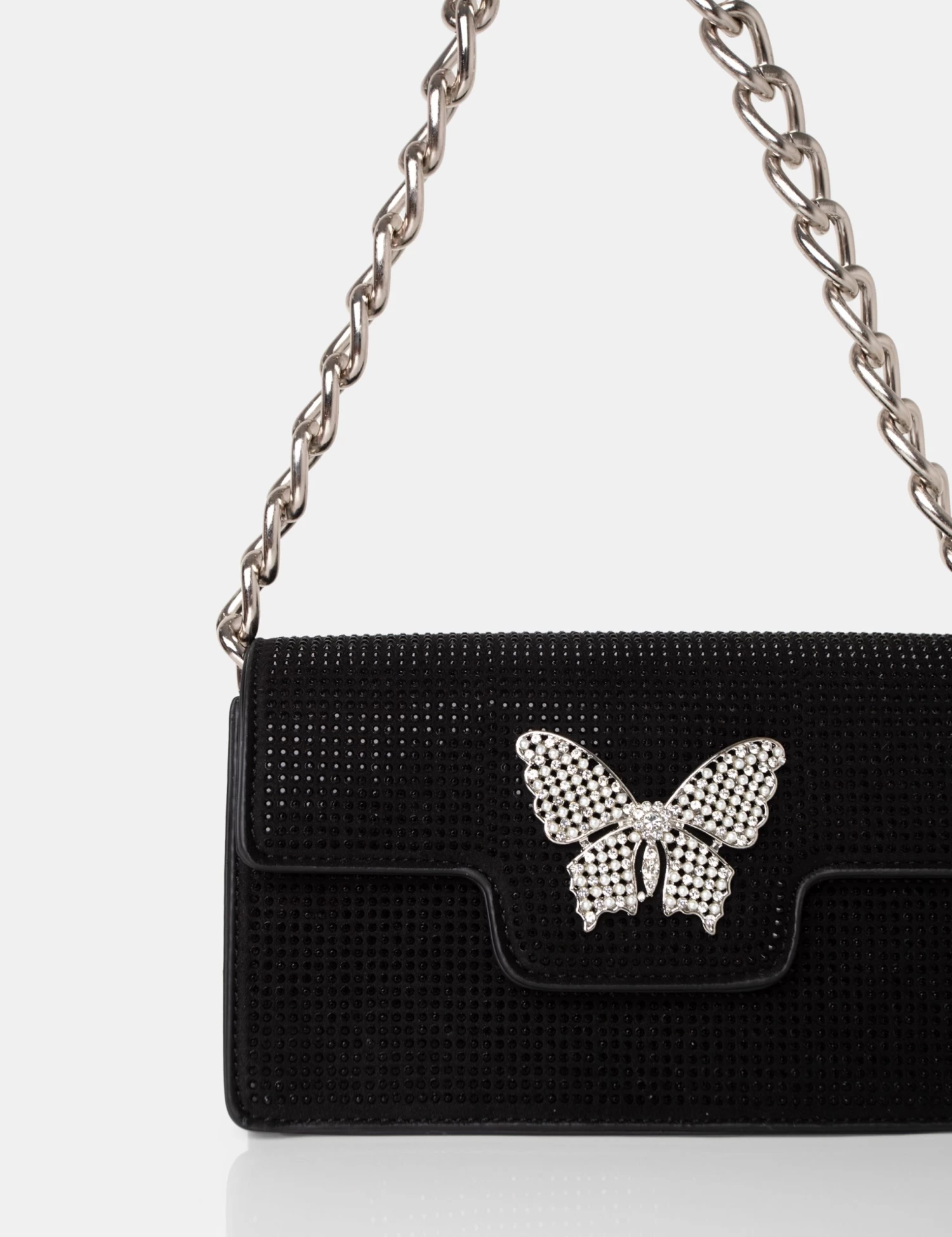 The Butterfly Black Diamante Shoulder Bag 3 The Butterfly Black Diamante Shoulder Bag - Image 3