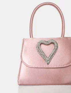 The Heart Baby Pink Satin Mini Bag -Chic Step Shop 771A2266 scaled