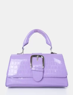 The Lisbon Lilac Croc Buckle Cross Body Bag